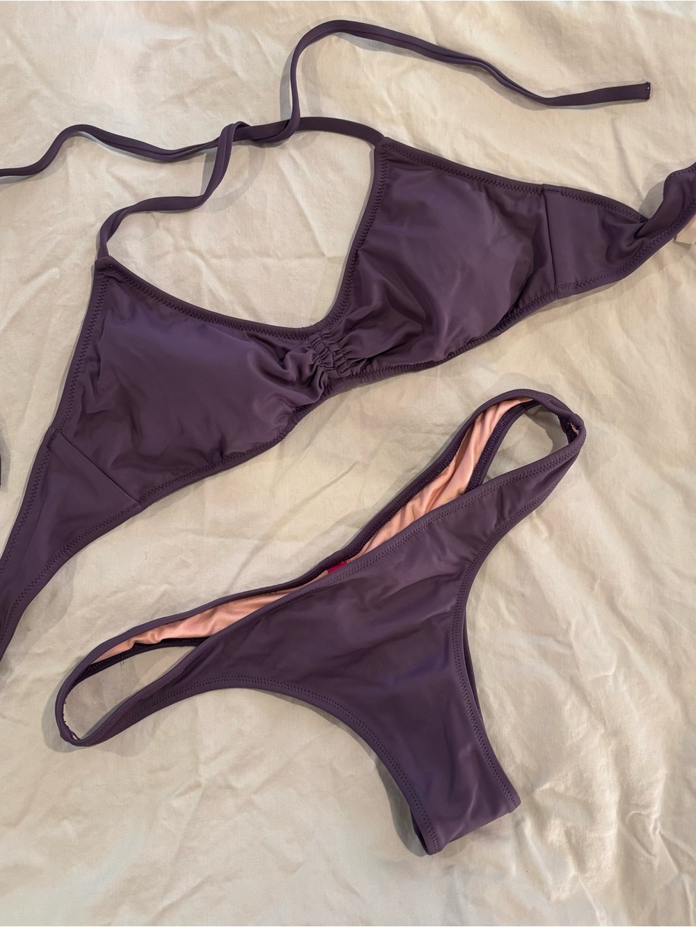 Victoria’s Secret Bikini Swimsuit Plum Purple Cheeky Bottoms Size Small